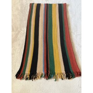 GeeGee Striped Knit Skirt Colorful Boho Fringe Hem 1XL